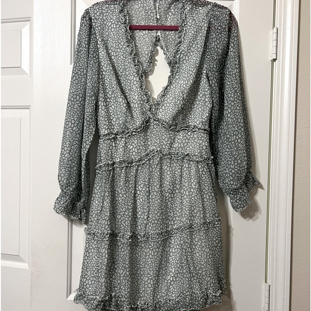 NWOT Open back mint green mini dress